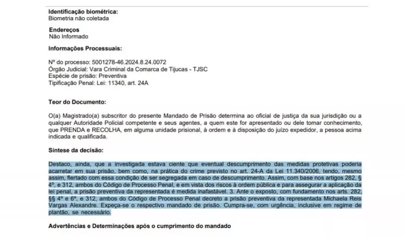 Mandado de prisão contra criadora de conteúdo adulto foi expedido no dia 4 